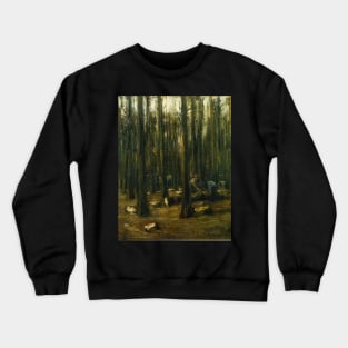 lumberjack in the forest 1898 - Max Liebermann Crewneck Sweatshirt